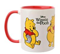 Widdop and Co. - Tazza Disney Winnie The Pooh - Tazza da tè e caffè smaltata rossa e bianca con icone e cattivi - Licenza ufficiale Disney Merchendise (325 ml).