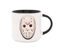 Widdop and Co Warner Bros Friday 13th Tazza in ceramica nera, 415 ml, motivo: maschera di Jason Hockey, regalo da collezione per i fan