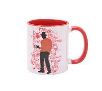 Widdop and Co Warner Bros Nightmare on Elm Street, tazza da 325 ml, motivo graffiti di Freddy Krueger, interno rosso, tazza da collezione ufficiale del film horror, regalo spaventoso per i fan