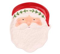 Widdop Babbo Natale & Friends piatto di ceramica nordico - Mr Claus Santa Face piatto da portata per biscotti, snack e dolcetti - 20 cm