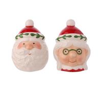 Widdop Babbo Natale & Friends saliera e pepiera in ceramica con scritta "Mr and Mrs Claus", accessorio per la tavola e la sala da pranzo