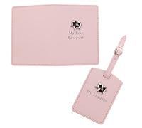 Widdop Baby's My First - Custodia per passaporto e targhetta per bagaglio, motivo: elefante, colore: Rosa, rosa