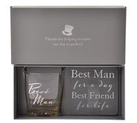 Widdop & Co. - Set di bicchieri da whisky e sottobicchieri, con scritta "Best Man"