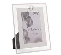 Widdop Milestones - Cornice portafoto con bordo a specchio, età 70 anni, per compleanni, apertura 15,2 x 10,2 cm, design elegante, regalo per compleanno