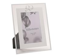 Widdop Milestones - Cornice portafoto con bordo a specchio, età 90 anni, per compleanni, apertura 15,2 x 10,2 cm, design elegante, regalo per compleanno
