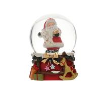 Widdop Santa & Friends Santa with List Snow Globe - Palla di neve in vetro da 45 mm con base festiva e figura di Babbo Natale - Ornamento da collezione