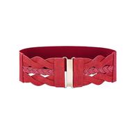 Wide Belt - Fashion Waistband Elastic Buckle System | Vintage Stretch Dress Support Accessory Adjustable Fit Styling Band Casual Formal Work Party Wedding Daily Wear Outfit Enhancement Decorative Wai