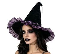 Wide Brim Witch Cosplay Hat For Halloween Party Dress Up
