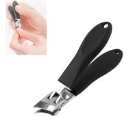 Wide Jaw Opening Anti-Splash Slanted Nail Clipper, Slanted Nail Clippers, Large Wide Jaw Opening Toe Nail, Ultra Sharp Stainless Steel Nail Clippers, No Splash Nail Trimmer for Men Women (Black)