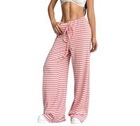Wide Leg Pants for Women Drawstring Striped And Solid Straight Trousers | Relaxed Wide Leg Shape Adjustable Drawstring Waist Striped And Solid Options Easy Pull On Styling For Daily Outfits