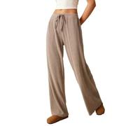 Wide Leg Pants for Women Elastic Waist Drawstring Loose Full Length | Textured Surface Fluid Drape Relaxed Silhouette Easy Styling Everyday Wear Travel Ready Casual Outfit Versatile Solid Colors