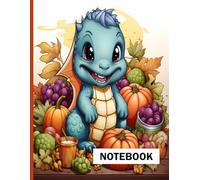 Wide Lined Journal Notebook composition Baby Dragon in Autum Pumpkin Harvest Book: 110 pages, 8.5 x 11 inches, Wide Lined Notebook for Notes Taking