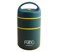 Wide Mouth Food Keeper Thermobox | Contenitore termico impilabile per cibi caldi - Contenitore termico impilabile a 2 piani isolato sottovuoto in acciaio inox | Contenitore per alimenti Dieta