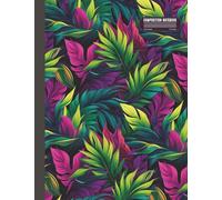 Wide Ruled Composition Notebook: Midnight Jungle Tropical Foliage Journal with Lush Exotic Leaves in Jewel Tone Purples and Greens | Softcover Writing ... for Students, Professionals, and Plant Lovers