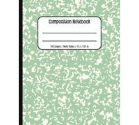 Wide Ruled Composition Notebook, Pastel Green Marble Cover, Wide Ruled Notebook | 7.5 x 9.25 inches, 120 Pages, Notebook Notebook | For School ... Taking | Cute Marble Composition Notebook