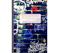 Wide-Ruled Graffiti Notebook with Index | Dark Brick Wall Edition | 6x9 | Finn Wilder: Stylish composition notebook featuring a brick wall with ... pages and index for easy organization.