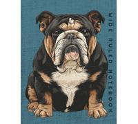 Wide Ruled Notebook: Black and Tan Bulldog Dog