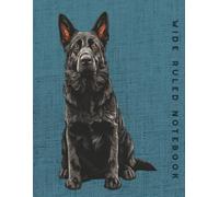 Wide Ruled Notebook: Black German Shepherd Dog