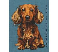 Wide Ruled Notebook: Red Long Haired Dachshund Dog