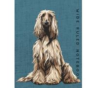Wide Ruled Notebook: Silver Afghan Hound Dog