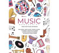 Wide Staff Music Manuscript Notebook: including 52-Week Practice Planner, Lesson Tracker & Basic Music Theory Guides for kids
