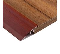 Wide Threshold Reducer for Doorways,Wood Grain Floor Transition Strip Carpet Trim for Vinyl Flooring, Carpet/Tile Edging Trim, Aluminum(Red,Length 130cm/51")