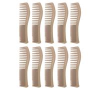 Wide Tooth Comb 10Pcs Set | Round Teeth Help Scalp Care | Wheat Straw Hair Styling Comb for Home/Travel | Dual Density & Ergonomic Handle