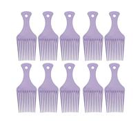 Wide Tooth Hair Pick for Curly Hair | 10 Pack Wheat Straw Combs | Ergonomic Handle Hairstyling Comb for Braiding/Updos/Coloring | Frizz - Reduced & Gentle on Scalp