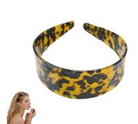 Wide Tortoise Shell Headband with Teeth Grip - Premium Tortoise Headbands for Women - Thick Non Slip Flexible Resin Hair Band for Daily Commute & Styling