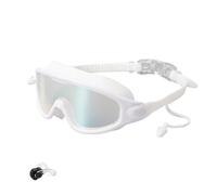 Wide View Anti Fog & UV Swimming Goggles, Wide View Anti Fog Swimming Goggles, 180° Wide View Clear Vision Pool Goggles for Adult Youth, No Leaking Swim Glasses for Men Women Youth(Color:White Color)