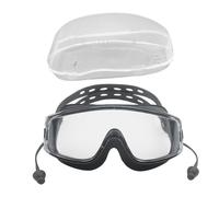 Wide View Pool Glasses, Compact Water Sports Eyewear 6.30 X 2.24x5.7 Inches Convenient Portable Anti Fog Swimming Goggles with Earplugs, Pool Accessory for Adults and Children