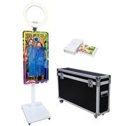 WideMeet Cabina magica a 45 pollici della foto dello specchio | Mini PC integrato, include luce ad anello RGB, custodia per volo, cabina fotografica DSLR portatile per eventi e feste