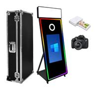 WideMeet Fotocamera portatile Specchio Photo Booth con touchscreen da 43 pollici, macchina DSLR Booth con Flight Case per matrimoni, feste, eventi (set completo nero)
