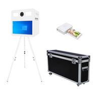 WideMeet Macchina fotografica a specchio con schermo LCD touch screen da 21,5 pollici, per selfie e foto per matrimoni, feste, eventi (macchina bianca, macchina fotografica + mini stampante)