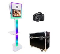 WideMeet Macchina fotografica a specchio portatile bianca con touch screen da 15,6 pollici, macchina fotografica selfie, cabina DSLR, per feste di nozze, eventi