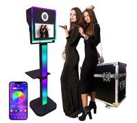 WideMeet Macchina fotografica portatile Specchio Photo Booth con touchscreen da 15,6 pollici, macchina DSLR con Flight Case per matrimoni, feste, eventi (macchina nera)