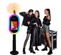 WideMeet Photo Booth per iPad 10,2"-13" e per fotocamera, con torcia, telecomando, custodia per volo, supporto portatile 2 in 1 per selfie Photobooth per feste e eventi (nero, macchina per fototesse)