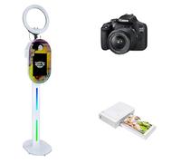 WideMeet Photo Booth portatile con touch screen da 15,6 pollici, per selfie e DSLR, per matrimoni, feste, eventi (set completo di cabina fotografica)