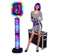 WideMeet Photo Booth portatile per iPad 10,2"-13", supporto per cabina fotografica con luce RGB, custodia per volo, telecomando, logo personalizzato, supporto per selfie per eventi a noleggio (cabina