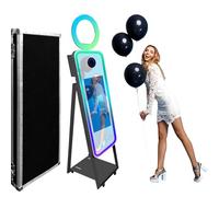 WideMeet Specchio LED per cabina fotografica Selfie, portatile, touch screen, custodia