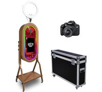 WideMeet Specchio magico portatile con touch screen da 21,5 pollici, confezione da viaggio, cabina fotografica a specchio per selfie per feste di nozze, noleggio eventi (cabina fotografica +