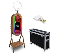 WideMeet Specchio magico portatile con touch screen da 21,5 pollici, confezione da viaggio, cabina fotografica a specchio per selfie, per feste di nozze, noleggio eventi (cabina fotografica +
