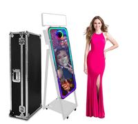 WideMeet Specchio Photo Booth 22 pollici touch screen Magic Mirror Booth macchina DSLR Photobooth Selfie 101,2 cm Photobooth macchina per feste di nozze evento (cabina fotografica bianca)