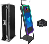 WideMeet Specchio Photo Booth 22 pollici touch screen Magic Mirror Booth macchina DSLR Photobooth Selfie 40 pollici Photobooth macchina per matrimonio festa evento (nero Photo Booth + fotocamera)