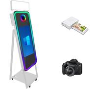 WideMeet Specchio Photo Booth 22 pollici touch screen Magic Mirror Booth macchina DSLR Photobooth Selfie 101,2 cm Photobooth macchina per feste di nozze evento (cabina bianc macchina