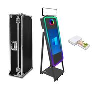 WideMeet Specchio Photo Booth 22 pollici touch screen Magic Mirror Booth macchina DSLR Photobooth Selfie 40 pollici Photobooth macchina per matrimonio festa evento (nero Photo Booth + stampante)