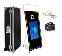 WideMeet Specchio Photo Booth 32 pollici touch screen Magic Mirror Booth macchina DSLR Photobooth Selfie 65 pollici Photobooth macchina per feste di nozze evento (bianco, set completo)