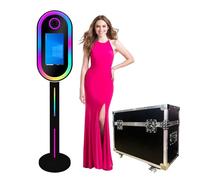 WideMeet Specchio Photo Booth con schermo LCD touch screen da 15,6 pollici, portatile, supporto per selfie Photo Booth per feste di nozze, eventi a noleggio (macchina fotografica nera)