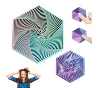 WideSmart 2 PCS Fractal Fidget Hexagon,Antistress Fidget Toys,3D Printing Hexagon Fidget Toy,Giocattoli per la Punta delle Dita con Illusione Visiva per Stress e Ansia (Verde pallido e viola pallido)