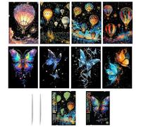 WideSmart 8 PCS Carta per Graffi Schizzo di Pittura Arcobaleno,Scratch & Sketch Art Paper A4 per Bambini e Adulti,Regalo Creativo di Pittura graffio,Arte del graffio per Adulti e Bambini with 2 Tools